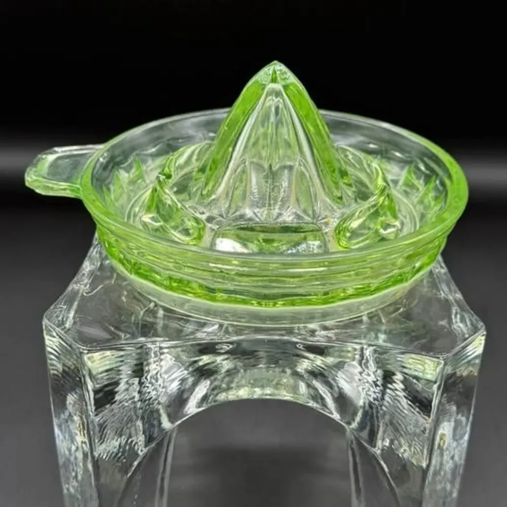 Vintage Uranium Glass Citrus Juicer Reamer